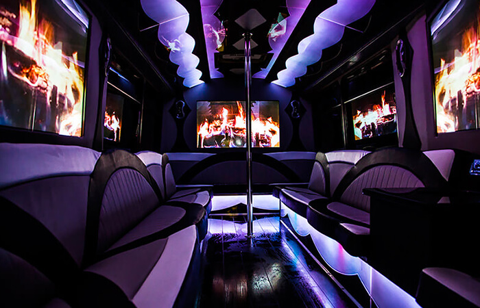 Inside a party bus