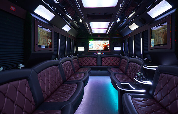 Party bus with LED lighting