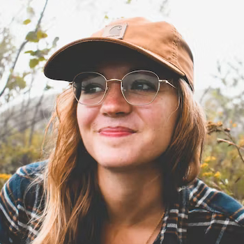 A girl with glasses